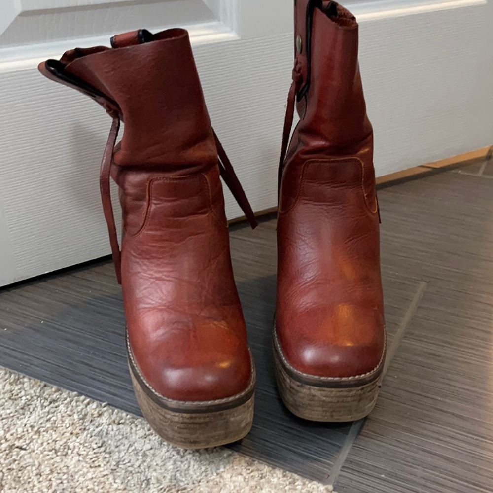 Leather booties
